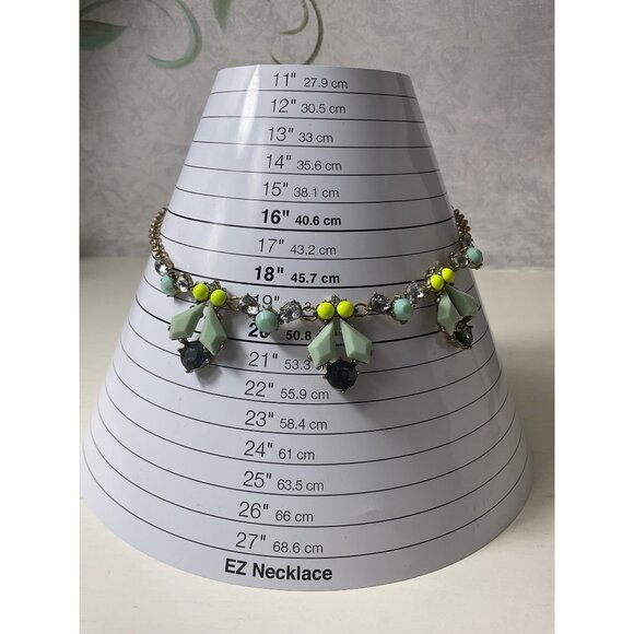 etc! Statement Necklace With Multi-Color Stones & Gold-Tone Chain - Picture 2 of 5